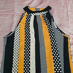 Stripes and dots womans halter blouse